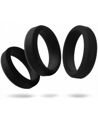 Lot de 6 cockrings Silicone Hyperion Noir pas cher