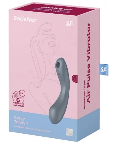 Stimulateur de clitoris Curvy Trinity 1 Satisfyer Gris sur la Boutique du Hard