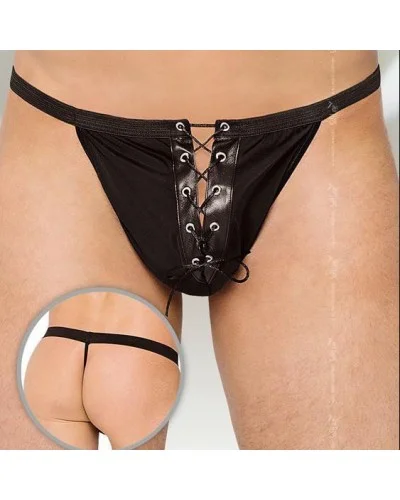 String Homme LACET Noir sur la Boutique du Hard