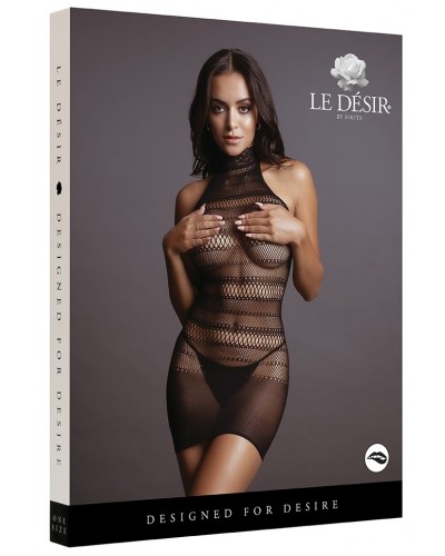 Robe sexy High Lace Neck Net Noir sur la Boutique du Hard