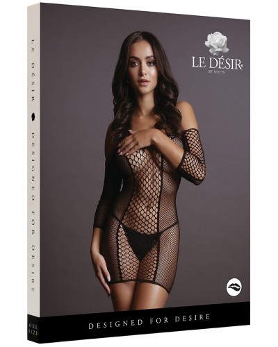 Robe sexy Duo Net Sleeved Noir sur la Boutique du Hard