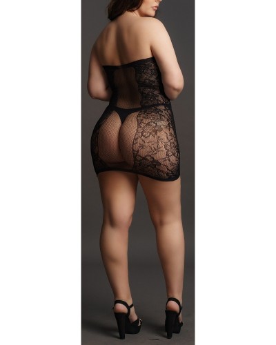 Robe sexy Grande Taille Strapless - Noir sur la Boutique du Hard