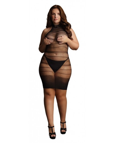 Robe sexy Grande Taille HIGH LACE Noire sur la Boutique du Hard