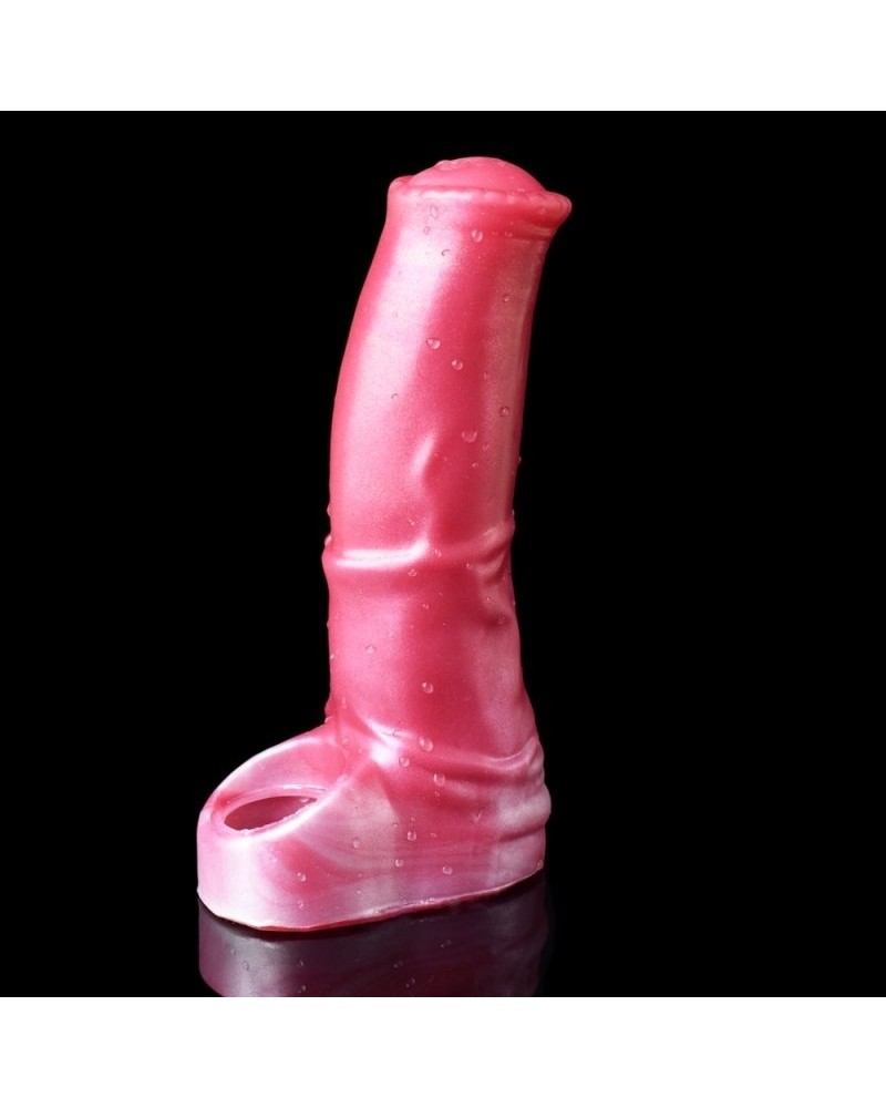 Gaine de pénis Monster Jump 15 x 4.5cm Rose-Blanc sextoys et accessoires sur La Boutique du Hard