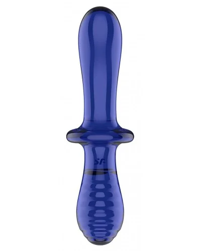 Gode en verre Double Crystal 18.5 x 3.5cm Bleu sextoys et accessoires sur La Boutique du Hard