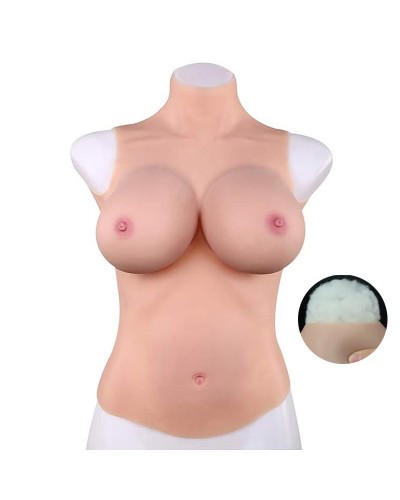 Buste Entier Seins Réalistes Coton - Col Haut - Bonnet G sextoys et accessoires sur La Boutique du Hard