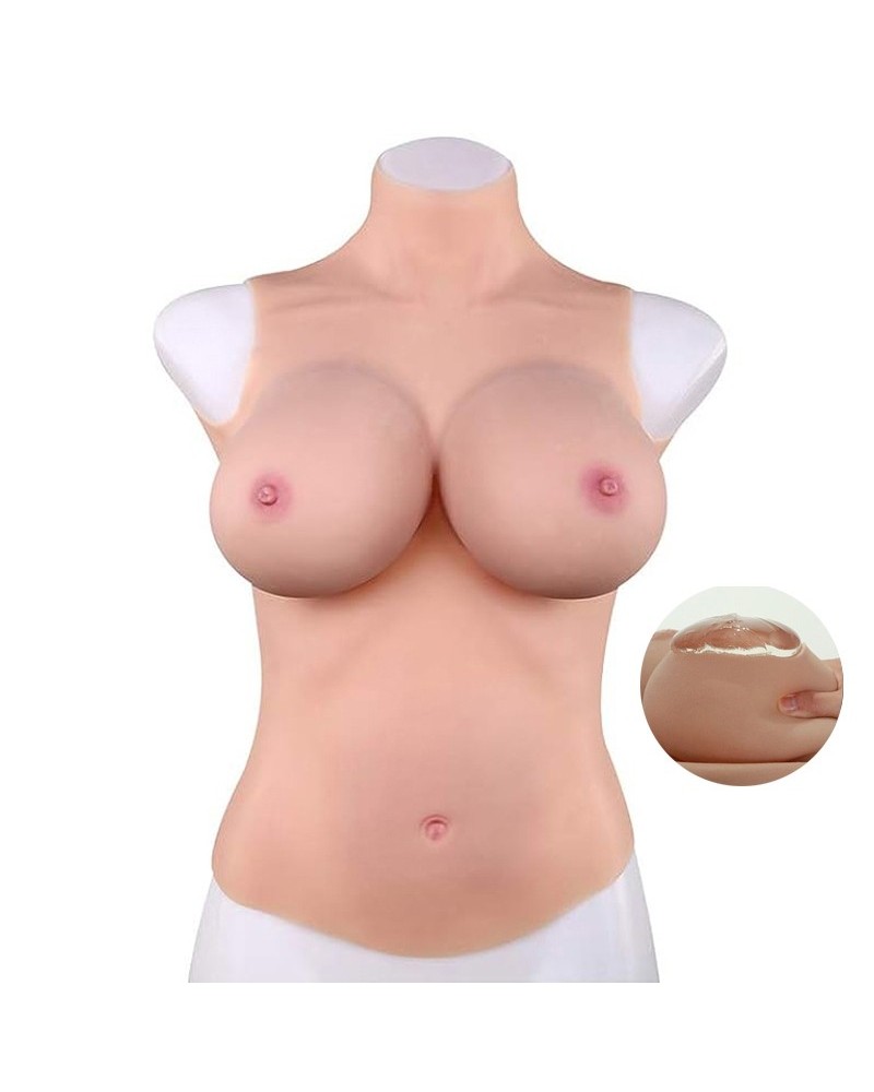 Buste entier seins réalistes silicone - Col haut - Bonnet D sextoys et accessoires sur La Boutique du Hard