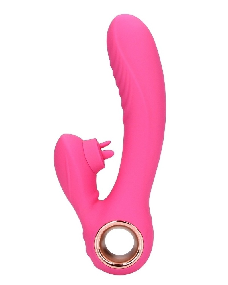 Vibro Rabbit Tongue Flicker 19 cm Rose sextoys et accessoires sur La Boutique du Hard