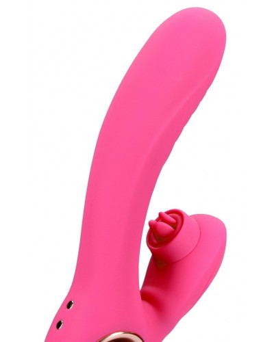 Vibro Rabbit Tongue Flicker 19 cm Rose sextoys et accessoires sur La Boutique du Hard