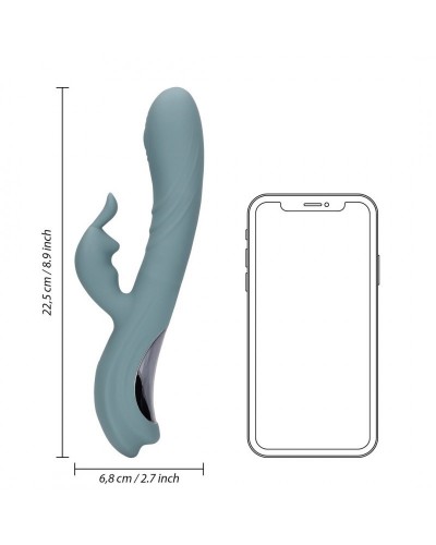 Vibro Rabbit Fingering Motion 23 cm Gris sextoys et accessoires sur La Boutique du Hard