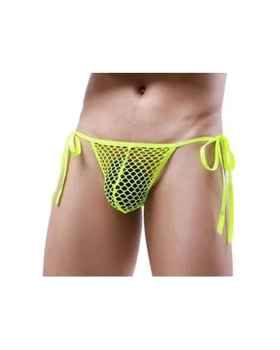 Slip Filet avec Cordons Net Loop Jaune fluo sextoys et accessoires sur La Boutique du Hard