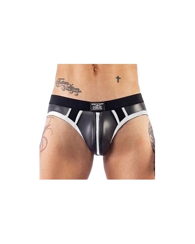 Jockstrap en néoprène Jock Brief Mr B Noir-Blanc sextoys et accessoires sur La Boutique du Hard