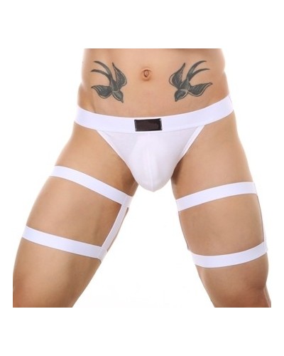 String avec bandes élastiques Clelio Blanc sextoys et accessoires sur La Boutique du Hard