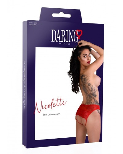 Culotte ouverte Arrière Nicolette Rouge sextoys et accessoires sur La Boutique du Hard