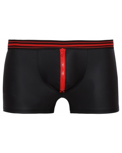 Boxer avec zip Tillio Noir-Rouge sextoys et accessoires sur La Boutique du Hard