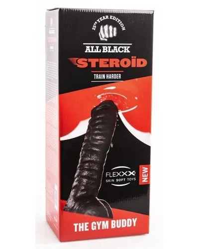 Gode ABS10 The Gym Buddy All Black Steroïd 27 x 8.5cm sextoys et accessoires sur La Boutique du Hard