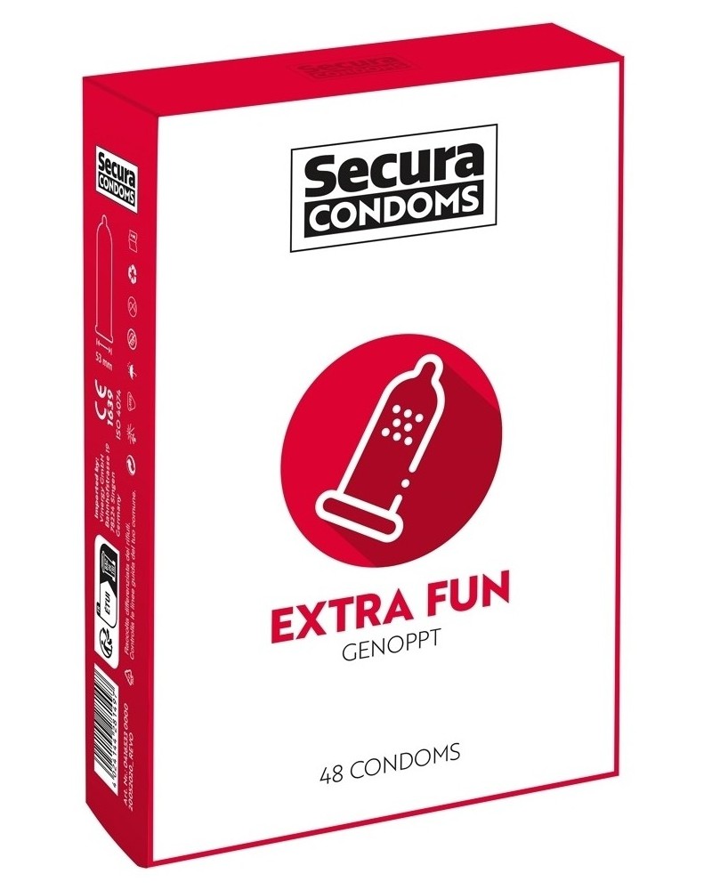 Préservatifs perlés en latex Extra Fun x48 sextoys et accessoires sur La Boutique du Hard