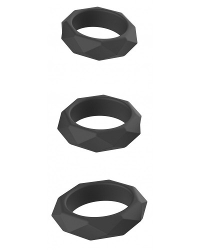 Lot de 3 Cockrings Silicone Heavy C-Ring Noirs sextoys et accessoires sur La Boutique du Hard