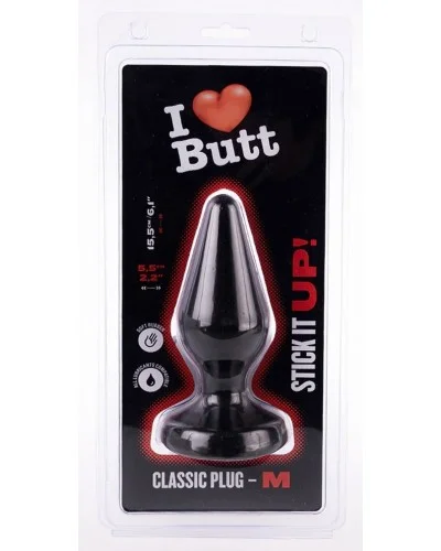 Plug Classic M I Love Butt 13 x 5.3 cm Noir sextoys et accessoires sur La Boutique du Hard