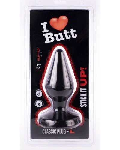 Plug Classic L I Love Butt 15 x 6.8 cm Noir sextoys et accessoires sur La Boutique du Hard