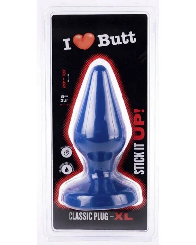 Plug Classic XL I Love Butt 17 x 7.5 cm Bleu sextoys et accessoires sur La Boutique du Hard