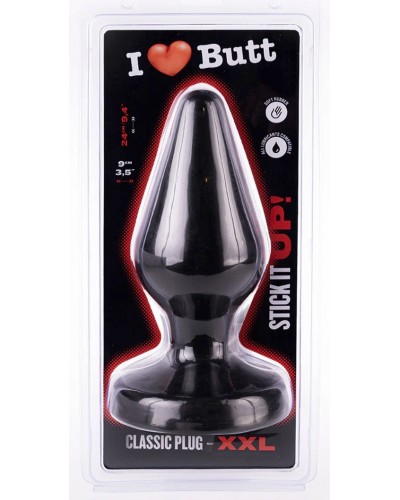 Plug Classic XXL I Love Butt 20 x 9 cm Noir sextoys et accessoires sur La Boutique du Hard