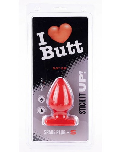 Plug Spade S I Love Butt 9 x 5.3 cm Rouge sextoys et accessoires sur La Boutique du Hard