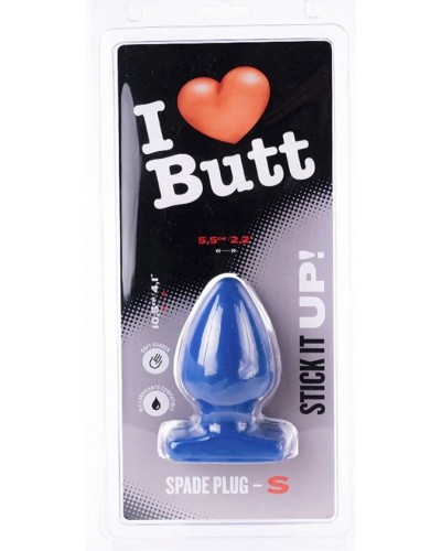 Plug Spade S I Love Butt 9 x 5.3 cm Bleu sextoys et accessoires sur La Boutique du Hard