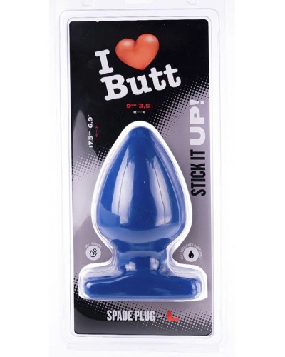 Plug Spade L I Love Butt 15 x 9 cm Bleu sextoys et accessoires sur La Boutique du Hard