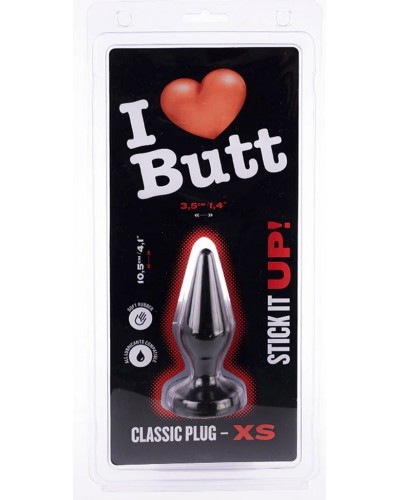 Plug Classic XS I Love Butt 9 x 3 cm Noir sextoys et accessoires sur La Boutique du Hard