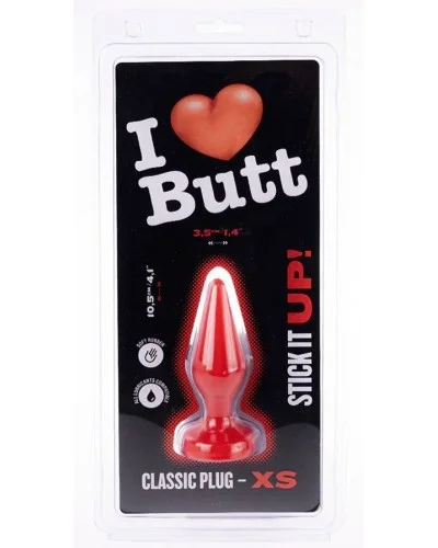 Plug Classic XS I Love Butt 9 x 3 cm Rouge sextoys et accessoires sur La Boutique du Hard