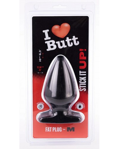 Plug Fat M I Love Butt 14 x 7.5 cm Noir sextoys et accessoires sur La Boutique du Hard