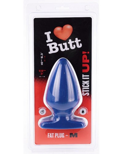 Plug Fat M I Love Butt 14 x 7.5 cm Bleu sextoys et accessoires sur La Boutique du Hard