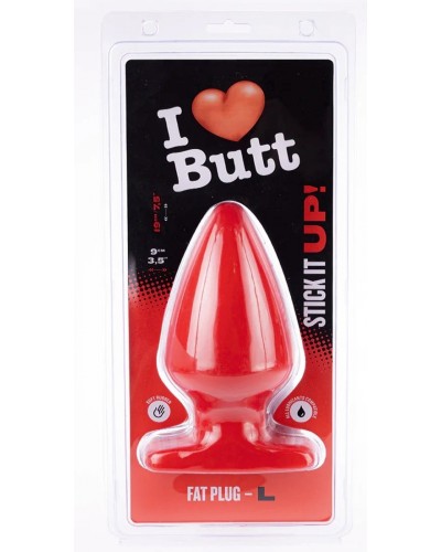 Plug Fat L I Love Butt 15.5 x 9 cm Rouge sextoys et accessoires sur La Boutique du Hard