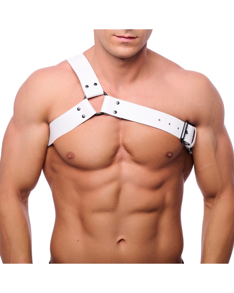 Harnais en cuir Half Blanc sextoys et accessoires sur La Boutique du Hard