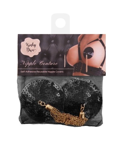 Cache-Tétons Sequin avec Chaîne Nipple Couture Noir sextoys et accessoires sur La Boutique du Hard