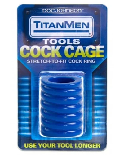 Ballstretcher Cock Cage 50mm Bleu pas cher