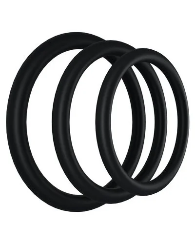 Lot de 3 Cockrings Gasket Noirs sextoys et accessoires sur La Boutique du Hard