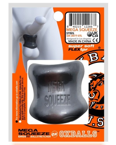 Ballstretcher Mega Squeeze 30 mm - Hauteur 50 mm Gris sextoys et accessoires sur La Boutique du Hard