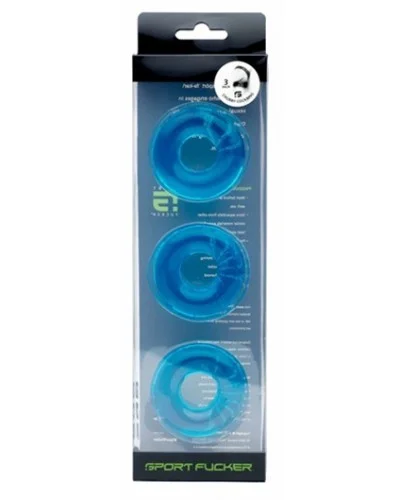 Lot de 3 Cockrings Chubby 20 mm Bleus sextoys et accessoires sur La Boutique du Hard