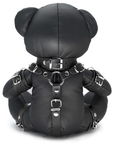 Ours en cuir EDDY The BDSM Teddy Bear Noir + Boite sextoys et accessoires sur La Boutique du Hard