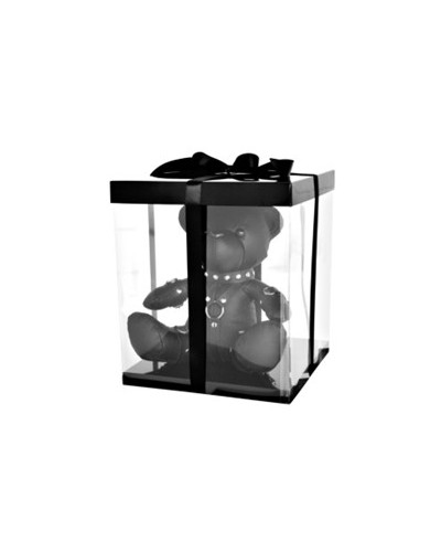 Ours en cuir EDDY The BDSM Teddy Bear Noir + Boite sextoys et accessoires sur La Boutique du Hard