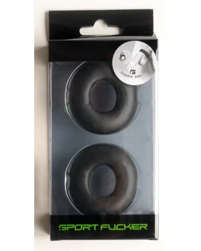 Lot de 2 Cockrings souples Stacker 20 mm Noirs sextoys et accessoires sur La Boutique du Hard