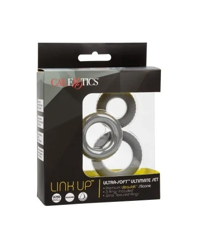 Lot de 3 Cockrings Link Up Gris sextoys et accessoires sur La Boutique du Hard