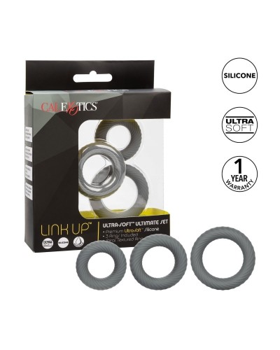 Lot de 3 Cockrings Link Up Gris sextoys et accessoires sur La Boutique du Hard