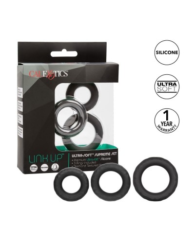 Lot de 3 Cockrings Link Up Noirs sextoys et accessoires sur La Boutique du Hard