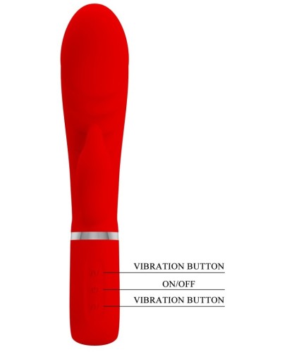 Vibro Rabbit Prescott 12 x 3.9cm Rouge sextoys et accessoires sur La Boutique du Hard